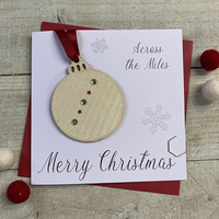 Across The Miles - Wooden Glittered Christmas Bauble (XB6-AM)