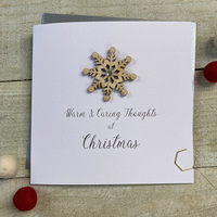 Warm & Caring Thoughts - Wooden Glittered Snowflake (XS1-WCT)
