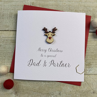 Dad & Partner - Wooden Glittered Reindeer Head (XS3-DADP)
