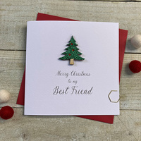 Best Friend - Wooden Glittered Christmas Tree (XS6-BEF)