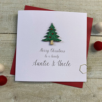 Auntie & Uncle - Wooden Glittered Christmas Tree (XS6-AIEU)