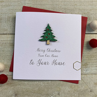 From Our House to Your House - Wooden Glittered Christmas Tree (XS6-OHYH)