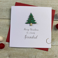 Grandad - Wooden Glittered Christmas Tree (XS6-GDAD)