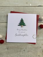 Goddaughter - Wooden Glittered Christmas Tree (XS6-GODD)
