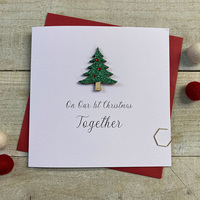Our First Together - Wooden Glittered Christmas Tree (XS6-O1T)