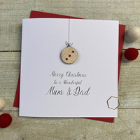 Mum & Dad - Wooden Glittered Christmas Bauble (XS20-MD & XXS20-MD)