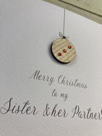 Sister & Partner - Wooden Glittered Christmas Bauble (XS20-SISP)