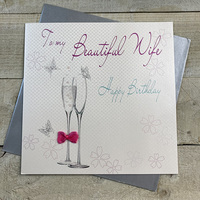 LARGE WIFE BIRTHDAY CARD - 2 FLUTES (XLBD15)