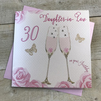 DAUGHTER IN LAW AGE 30 PINK FLUTES BIRTHDAY CARD (SS42-30DIL)