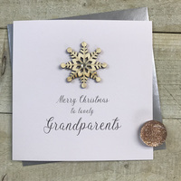 Grandparents - Wooden Glittered Snowflake (XS1-GPTS)