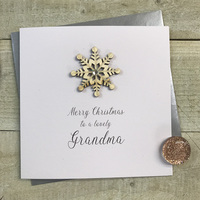Grandma - Wooden Glittered Snowflake (XS1-GM)