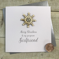 Girlfriend - Wooden Glittered Snowflake (XS1-GF)