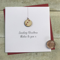Wooden Glittered Christmas Bauble (XS20)