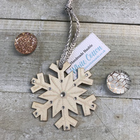 Personalised Wooden Christmas Snowflake Card  (any relation)