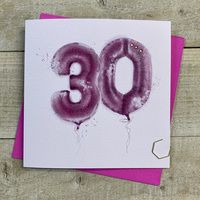 AGE 30 -PINK HELIUM BALLOON CARD (HP30)
