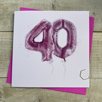 AGE 40 -PINK HELIUM BALLOON CARD (HP40)