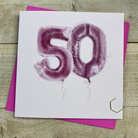 AGE 50 -PINK HELIUM BALLOON CARD (HP50)