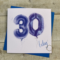 AGE 30 -BLUE HELIUM BALLOON CARD (HB30)