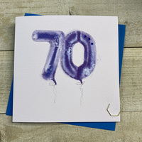 AGE 70 -BLUE HELIUM BALLOON CARD (HB70)