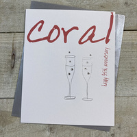 Coral 35th Anniversary Simple Silver Flutes Card (ITB35)