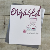 Engaged - made for each other Ring box and flower Card (IT8)