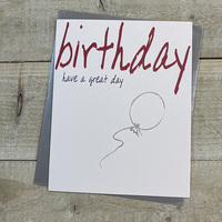 Birthday Simple silver balloon Card (IT28)