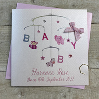 Personalised - New Baby  - MOBILE Pink Toys (P22-4)