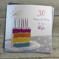 WIFE 30TH BIRTHDAY - RAINBOW CAKE (XVNA30-W)
