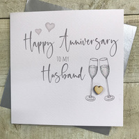 Happy Anniversary Husband - Flutes Hearts - STARS (S110-H)