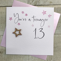 Age 13 Birthday - Pink STARS (SQ13)
