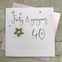 Age 40 Birthday - Pink STARS (SQ40)