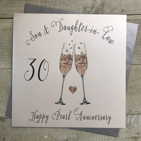 Son & Daughter in law 30th Pearl Anniversary Fizzy Flutes (XSS259-30)