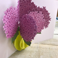 Hydrangea Purple flower Pop Up Card
