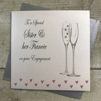 SISTER & FIANCEE (FEMALE) ENGAGEMENT CARD - FLUTES (PD304)
