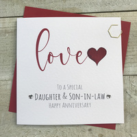 DAUGHTER & SON IN LAW - ANNIVERSARY LOVE RED HEART  (S159)
