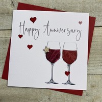 WITH LOVE ON OUR ANNIVERSARY - RED WINE GLASSES (S161)