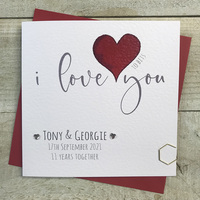 PERSONALISED - I LOVE YOU TO BITS - ANY WORDING - NAMES / DATE (P22-6)