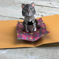 CAT ON MAT POP UP CARD (TTT1817)