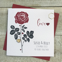 PERSONALISED RED ROSE - LOVE - ANY WORDING (P22-11)