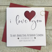 PERSONALISED - I LOVE YOU TO BITS - HUSBAND - VALENTINES DAY (P22-13)