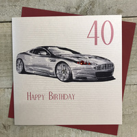 40th Birthday Card, Aston Martin, Car, Simply the Best  (AA40)