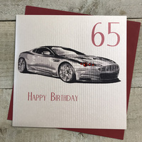 65th Birthday Card, Aston Martin, Car, Simply the Best  (AA65)