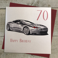 70th Birthday Card, Aston Martin, Car, Simply the Best  (AA70)