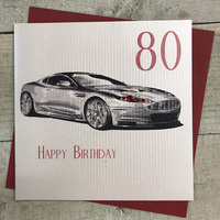 80th Birthday Card, Aston Martin, Car, Simply the Best (AA80) (XAA80)