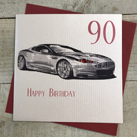 90th Birthday Card, Aston Martin, Car, Simply the Best  (AA90) (XAA90)