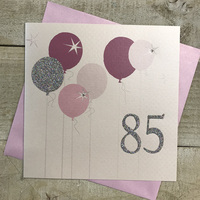 85th Birthday Card, Balloons, Sparkly Number (BAL85)