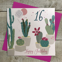 16th Birthday Card, Cactus, Sparkly  (BCAC16)