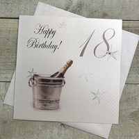 18th Birthday Card, Champagne Bucket, Sparkly  (PDB18)