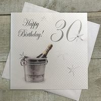 30th Birthday Card, Champagne Bucket, Sparkly  (PDB30) (XPDB30)