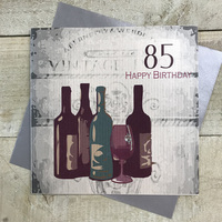85th Birthday Card, Wine Bottles, Vintage  (SBW85)